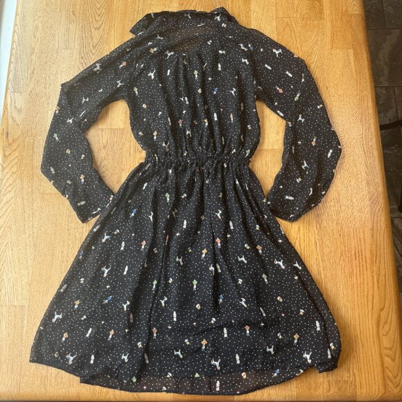 Chanya Retro Black Novelty Print Dress - Picture 2 of 9